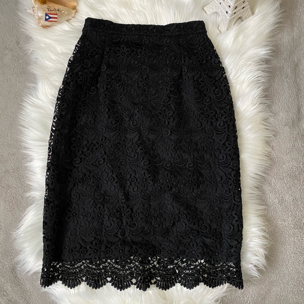🌺 Uniqlo Lace Pencil Skirt sz XS